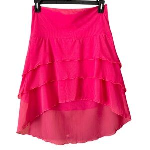 Venus Hot Pink Hi Lo Mesh Swim Skirt Cover Up Women’s Large EUC